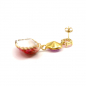 Preview: Ekaterini earrings sunrise shells, pink Swarovski crystals and with gold accents, back